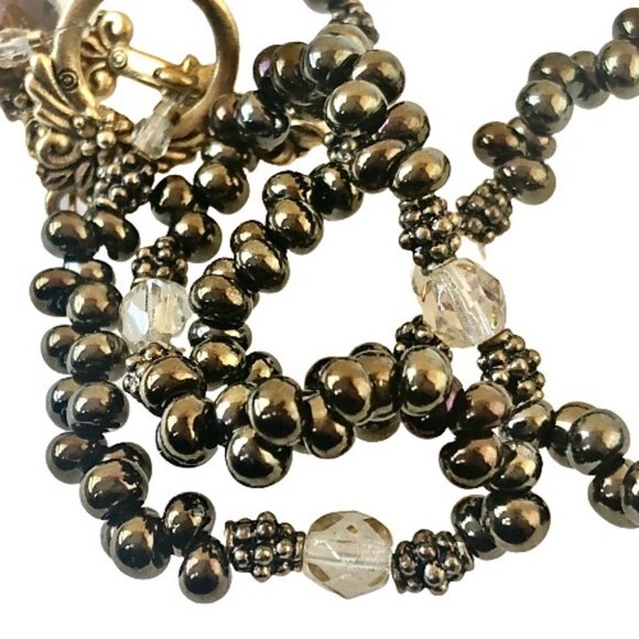 Necklace Bronze Beads by Original Designs REVERSIBLE with Pendant New - Picture 15 of 15